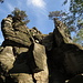 Im Abstieg zwischen Töpfer und Teufelsmühle - Blick auf schöne Felsformationen an den Gratzer Steinen.