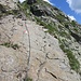 Passaggio attrezzato prima di Cima Pianchette.