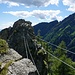 Hängebrücke zum "Gipfel" des Klettersteigs