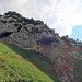 Die Wander-Schwierigkeit über den Durchschlupf zum Bogartenfirst beträgt an dieser Stelle so an die T6, die rote Linie ist ziemlich genau meine Route. Siehe zu diesem "Durchschlupf" auch noch eine weitere Meinung auf Hikr von Alpin Rise: [https://www.hikr.org/gallery/photo482718.html?post_id=34485 "Durchschlupf, Alpin Rise"], - das Bild täuscht etwas, es ist um einiges steiler als es aussieht. 
