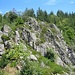 Ich kletterte auf dem Bockstein etwas weiter auf tiefer gelegene Felsenteile, hier ein Blick von dort zurück auf die höchste Stelle.