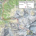 Scherbadung / Pizzo Cervandone (3210,5m): Meine Route ab Binn (1400m) habe ich rot eingezeichnet. Ebenfalls markiert ist mein wunderschöner Biwakplatz auf der Hochebene Obere Stafel (2150m).