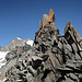 Strahlgart, Grosses Wannenhorn (3898m).<br /><br />Die Lücke vor dem roten Turm war der höchster Punkt (3310m) meiner Wanderung.<br /><br />