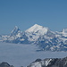 genialer Blick auf Matterhorn, Weisshorn und Dent Blanche
