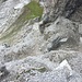 Erster Teil des Anstiegs zur Malgrubenspitze: Blick zurück in die Schrofenflanke