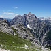 Ankunft auf einem kleinen Sattel: Herrlicher Blick auf vier der bekanntesten Berge des Triglav-Nationalparks