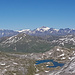 Blick hinab zu den Lais da Rims 2686m und zu den Ötztaler Alpen