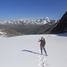Salendo verso il biv. Meneghello, traccia tutta da battere