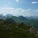 Panorama West: Sulzfluh, Drei Türme, Schesaplana, vorne Tilisuna Schwarzhorn, Zimba