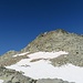 Nach dem Gletscher gehts auf dieser Felszunge in einem Linksbogen hoch um von Süden auf den Gipfelgrat zu steigen