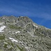 Der "Steinbockgrat" - vom Schneefeld rechts weg zum Grat und dann nach links "bis es einfach wird"