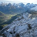 Rückblick auf den Schafbandschnauz (2044m) hoch über Engelberg (1000m) beim Wiederaufstieg zu unserem Biwak.