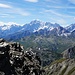 Gipfelblick zum Mont Blanc und Grandes Jorasses