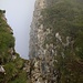 Schmale Grat-Stelle beim Aufstieg zur Girenspitz