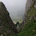 Rückblick am Ende der Rinne beim Aufstieg zum Gärtliegg.