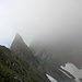 Am Ende des Abstiegs vom Sichli, Blick hinab zum Sattel zwischen Sichli und Gamsberg.