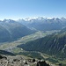 Gipfelblick ins Berninagebiet, hoch über Bever und Samedan