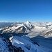 Aletschhorn und Walliser Alpen an Horizont