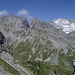 Petit Muveran, Grand Muveran et en bas le chemin de la Forcle en direction du Pré de Bougnone