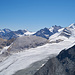 Vom Fletschhorn über Weissmies und Dom zum Täschhorn - vor dem Dom das Brunegghorn.