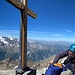 Panorama con Nevermind sulla vetta del Lagginhorn.