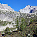 Sicht von der Capanna Piansecco zum ersten Gipfelziel.