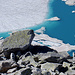Phantastischer Tiefblick zum Gletschersee.