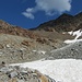 Aufstieg zur Scharte südlich des Fissladkopfes; rechts der Gletscher
