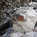 Obwohl schon lange nicht mehr gepflegt, finden sich in der Klamm doch immer wieder alte Markierungen.