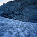 Passo di Vallanta con un piccolo nevaio residuo.