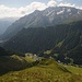 Blick zurück über den Ausstieg aus dem Val Pradatscha (links) nach Compatsch