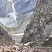Tiefblick von der Hornscharte durch die südseitige Rinne.