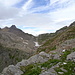 der normale Wanderweg geht weiter nach links (mit Zwischenabstieg) bis zum Passo Grandinagia (Übergang zum Passo San Giacomo, dem Rif. Marialuisa und der Capanna Corno Gries)