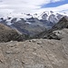 Panorama: Gobba di Rollin - Breithorn  - Polluce  - Castore  - Liskamm -  gruppo del Monte Rosa.