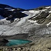 Gletschersee mit Gältegletscher..<br />Der Aufstieg erfolgt über die Felsen am rechten Bildrand