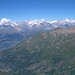 Aletschhorn, Finsteraarhorn. Aletschgletscher, Fieschergletscher. Vorne Bättlihorn-Gruppe