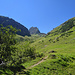 Rückblick auf den Abstiegsweg zur Unteren Alpschellaalpe