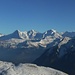 Vue du sommet du Stockhorn, Schreckhorn-Eiger-Mönch-Jungfrau