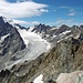 Auch vom Col Tuckett hat man einen schönen Ausblick auf den Glacier Blanc und den höchsten Berg des Écrins-Massiv. So kurz vor dem Gipfel aufgeben zu müssen, tut trotzdem weh.