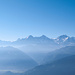 Berner Alpen im Morgendunst
