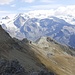 Panorama sulla catena montuosa del Monte Rosa non propriamente ben visibile visto l'annuvolarsi. 