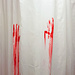 Spuren von Mord und Totschlag - Duschvorhang in unserem Zimmer