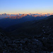 Italienisches Alpenpanorama frühmorgens fotografiert im Col d'Annibal (2992m).