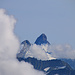Aussicht vom Mont Vélan (3722m) im Zoom zum Matterhorn / Monte Cervino  (4477,5m) und Dent d'Hérens (4174m).