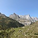 Im Abstieg. Blick von der Alp Schrätteren zu den Engelshörner