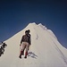 Im Abstieg vom Piz Palü Ostgipfel, Felix mit Gletscherbrille vom Militär (Foto 1975)
