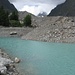 Lago Miage con tutta la lingua del ghiacciaio ricoperta dai detriti