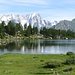 Lago con sullo sfondo Les Grandes Jorasses