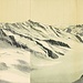 Das Gross Grünhorn und das Grünegghorn in Bildmitte vom Gipfel der Jungfrau aus. Ausschnitt des Panoramas von Xaver Imfeld, 1896