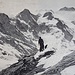 Eine Seilschaft der JO Piz Sol erreicht am 4.4.1974 den Jungfraugipfel. Im Hintergrund Lauterbrunner Breithorn & Co (Blick nach Südwesten)